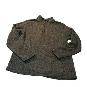 IZOD  Pullover 1/4 Zipper Logo Charcoal Gray Long Sleeve Men's Large